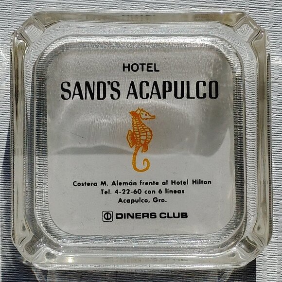 Vintage Ashtray Sands Hotel Acapulco Seahorse - Picture 1 of 4